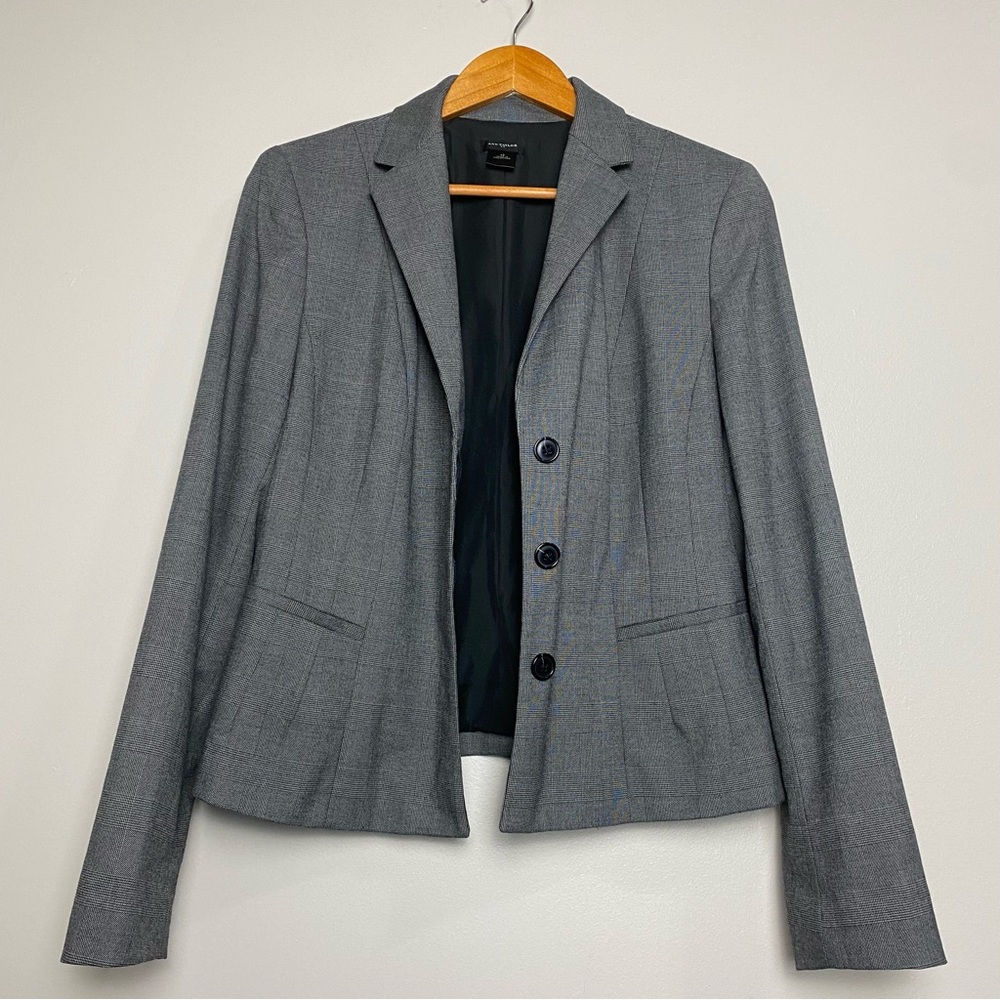 Ann Taylor Prince of Wales Checked Plaid Blazer